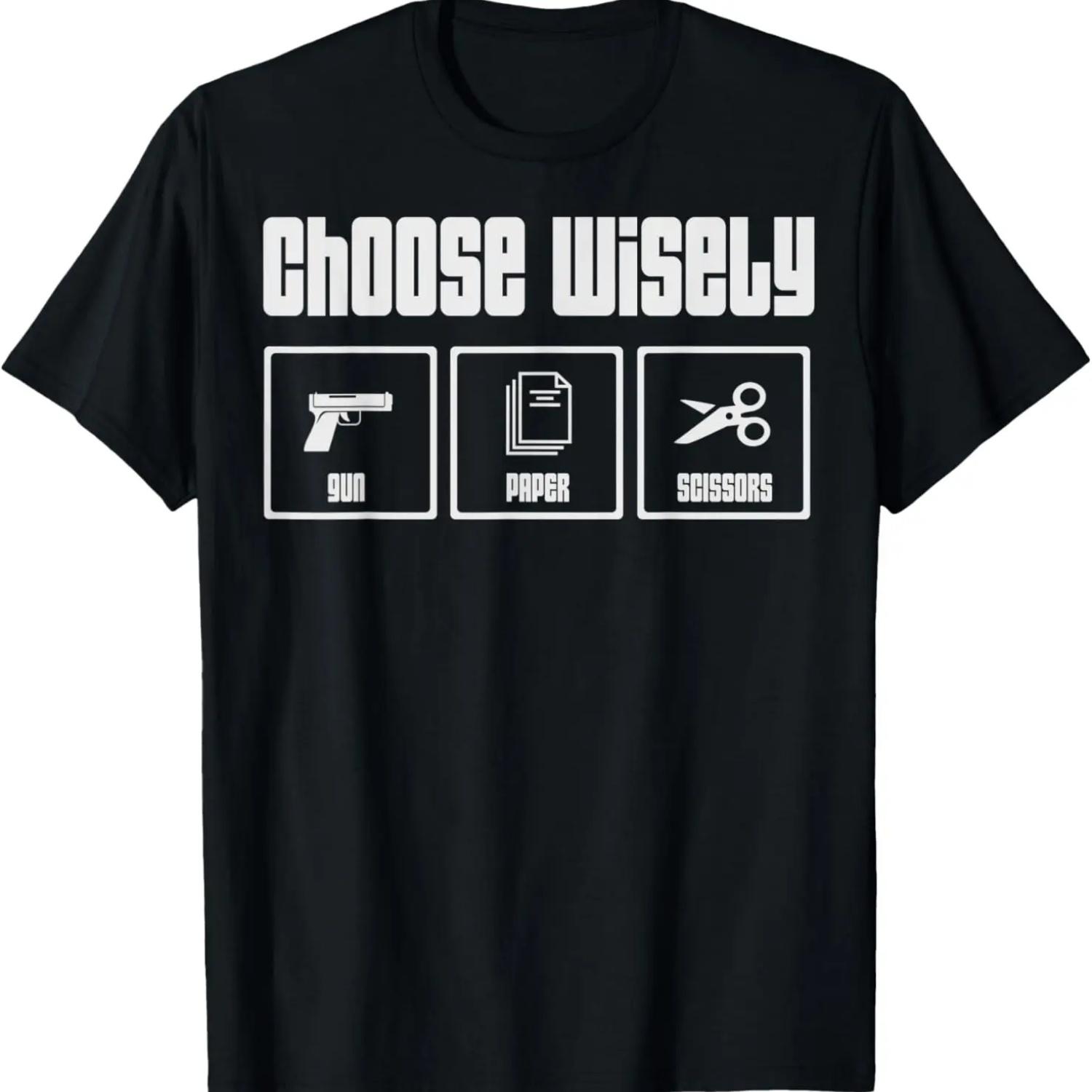 

Камень Ножницы Бумага, Выбирай с умом, Смешная футболка владельца оружия XXXXXL чёрный