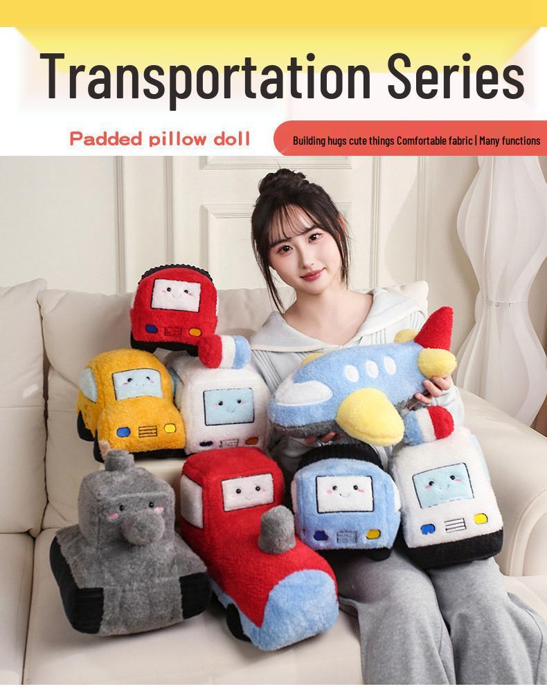 Adorable Car Doll Plush Pillow Toy for Children's Room Decor and Gifts