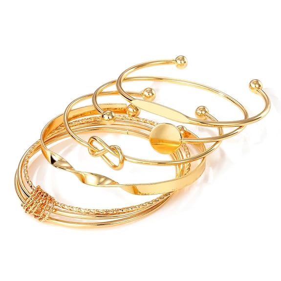 Set of 5 Latest Stylish Multilayer Bangle Bracelet for Women and Girls