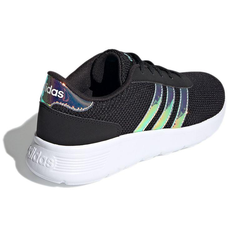 Adidas Neo Lite Racer Series Fabric Comfortable Retro Breathable Low-Top Lifestyle Casual Shoes Women Sneaker Black White Gold FZ1295
