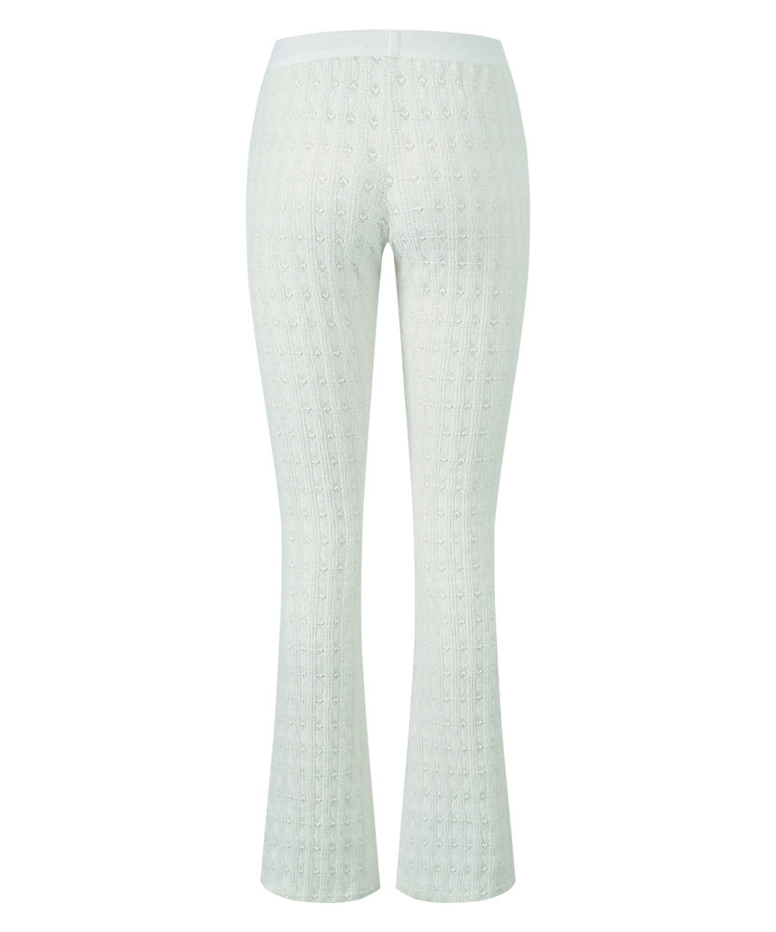 COTTONREBIRTHCLUB Lace Bootcut Leggings (Ivory)