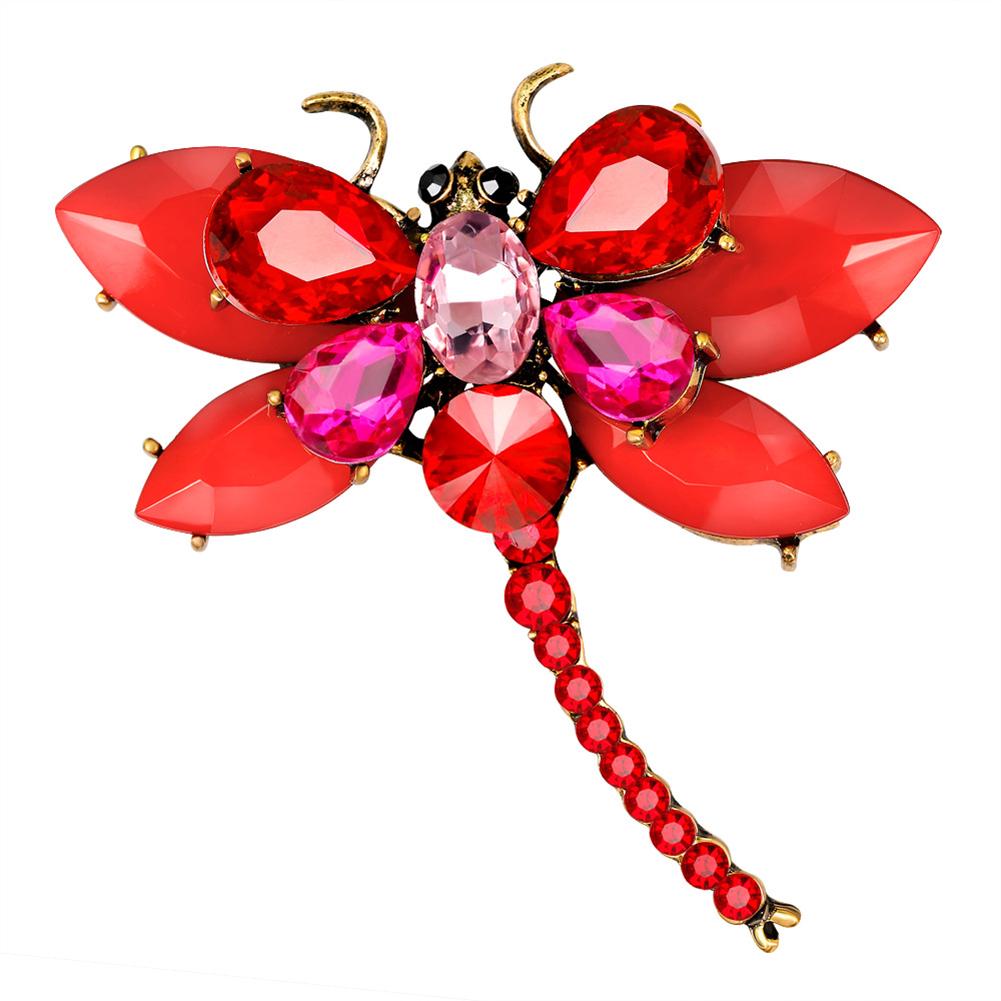 Women Vivid Delicate Dragonfly Design Diamond Brooch Perfect Wear Decoration