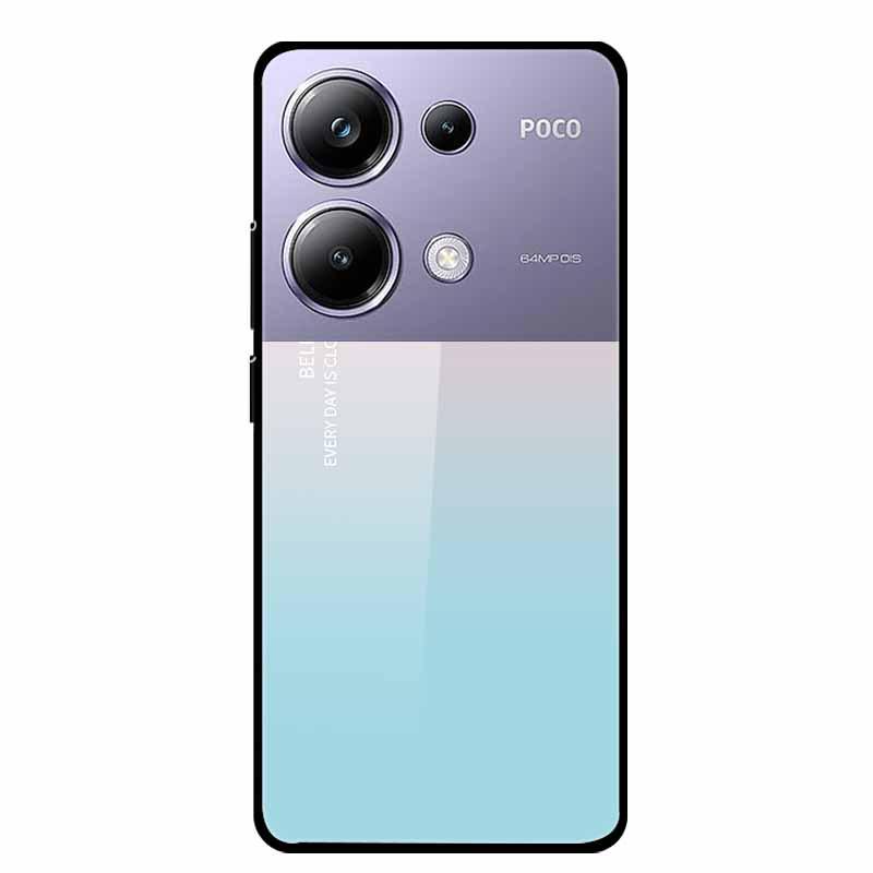 Colorful Aesthetic Tempered Glass Phone Case for Redmi 12 5G & POCO M6 PRO