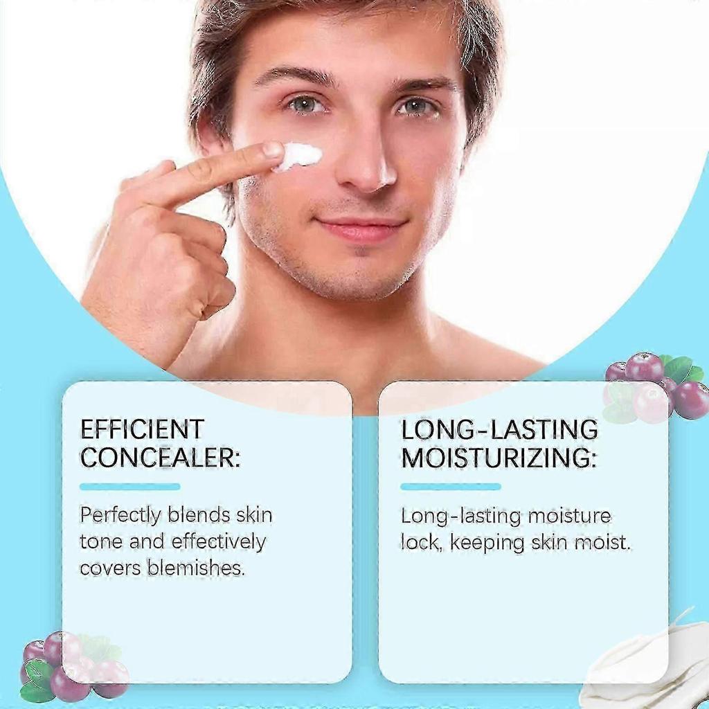 Men's Makeup Cream, Men's Makeup Cream for Brightening, Moisturizing & Spots Covering Men's Makeup Cream, Men's Moisturizing Concealer Isolation Cream