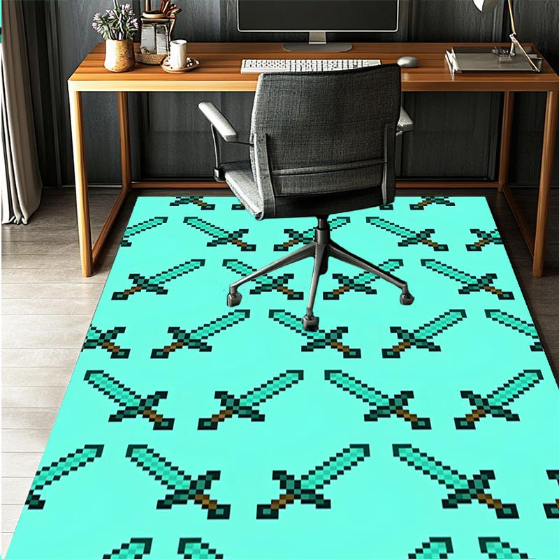 Tappeto con motivo Minecraft, Tappetino da interno/esterno, per Picnic, Sala giochi, Camera da letto, Ufficio, Soggiorno, Tappeto decorativo per la casa, Regalo di compleanno