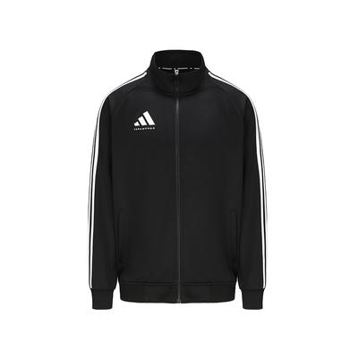 adidas Vintage Sportliche Seitenstreifen Stehkragen Mode Langarmjacke Unisex Jacke Schwarz TR30JT-BW