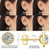 KRKC "Star Prayer" Moissanite Earrings, 0.2-3.0 Carat, Women's, 925 Sterling Silver with a Sparkling Solitaire Diamond, Hypoallergenic, Perfect for Bi