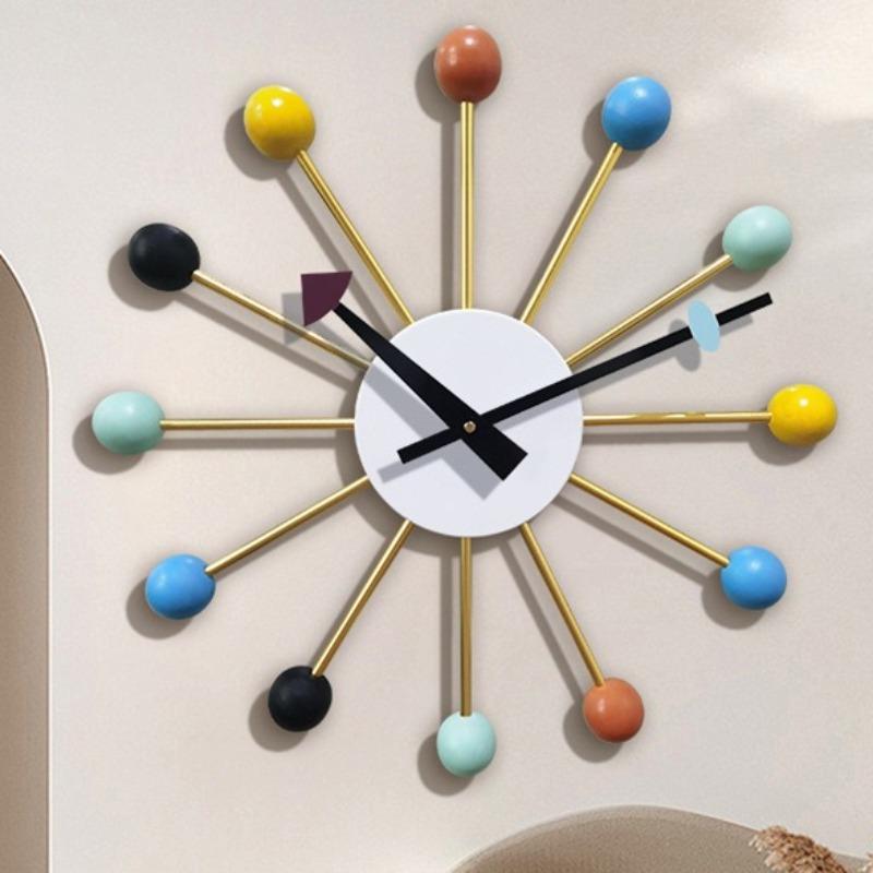 Color Ball Wall Clock Decorative Wall Watch Elegant Modern Large Clocks Nordic Luxury Aesthetic Living Room Watches Home Decor