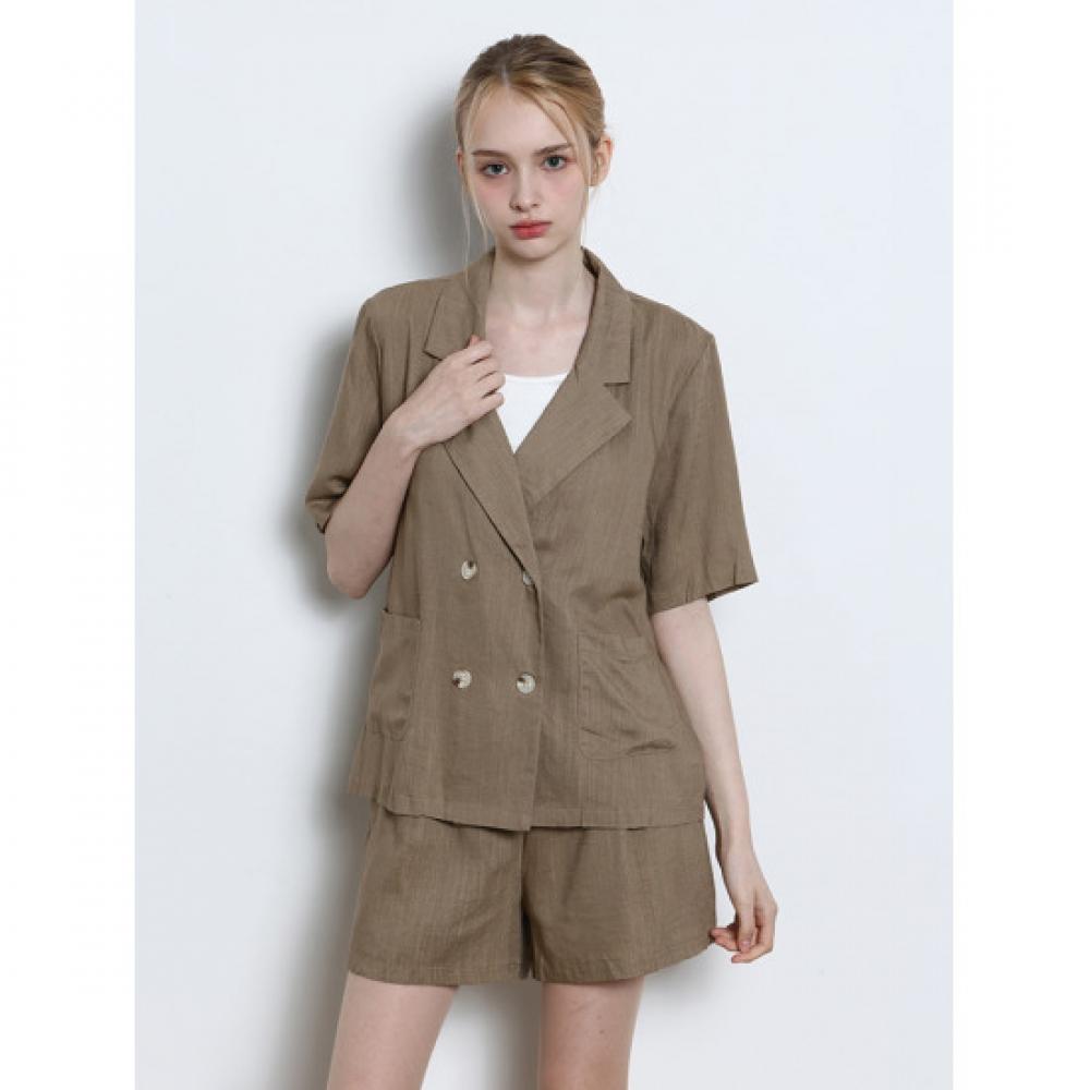 Cresson Linen Blended Double Breasted Jacket
