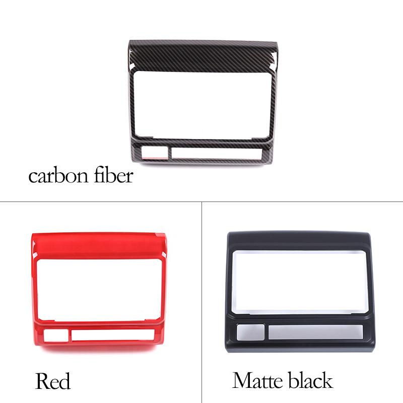 For Toyota Tacoma 2011-2015 ABS Carbon Fiber/Red Car Central Control Air Conditioning Vent Decorative Frame Car Accessories