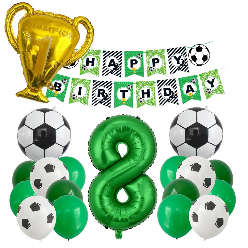 Neue Fußball Trophäe Aluminiumfolienballon Flaggen Set Geburtstagsballon Party Dekoration Sportthema