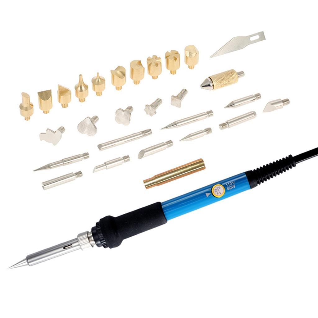 35PCS Portable Carving Pyrography Tool Multi Function Internal Heating Temperature Adjustable Electric Soldering Iron