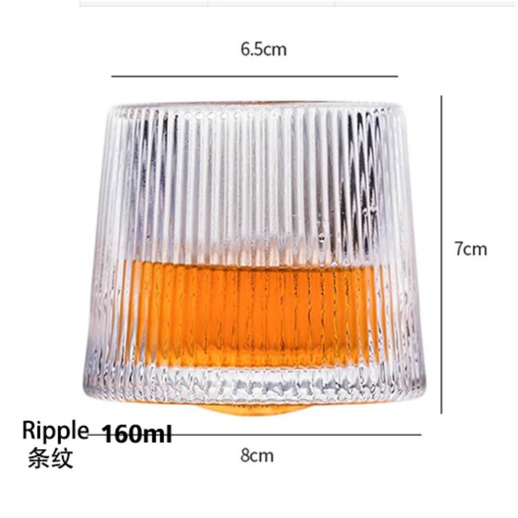 Spinning Whisky Glass Whiskey Tumblers, Old Fashioned Scotch & Bourbon Glasses