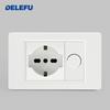 DELEFU Italian Standard White 118 Type Wall Switch Socket with USB + TYPE-C Socket Is Suitable for Hotels and Households.
