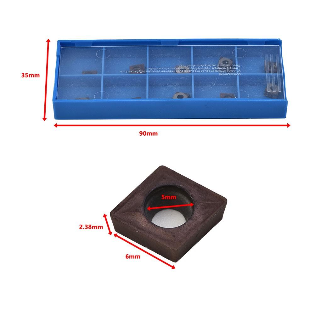 

10PCS CCMT060204 Твердосплавні вставки CCMT0602 для тримача токарного інструменту
