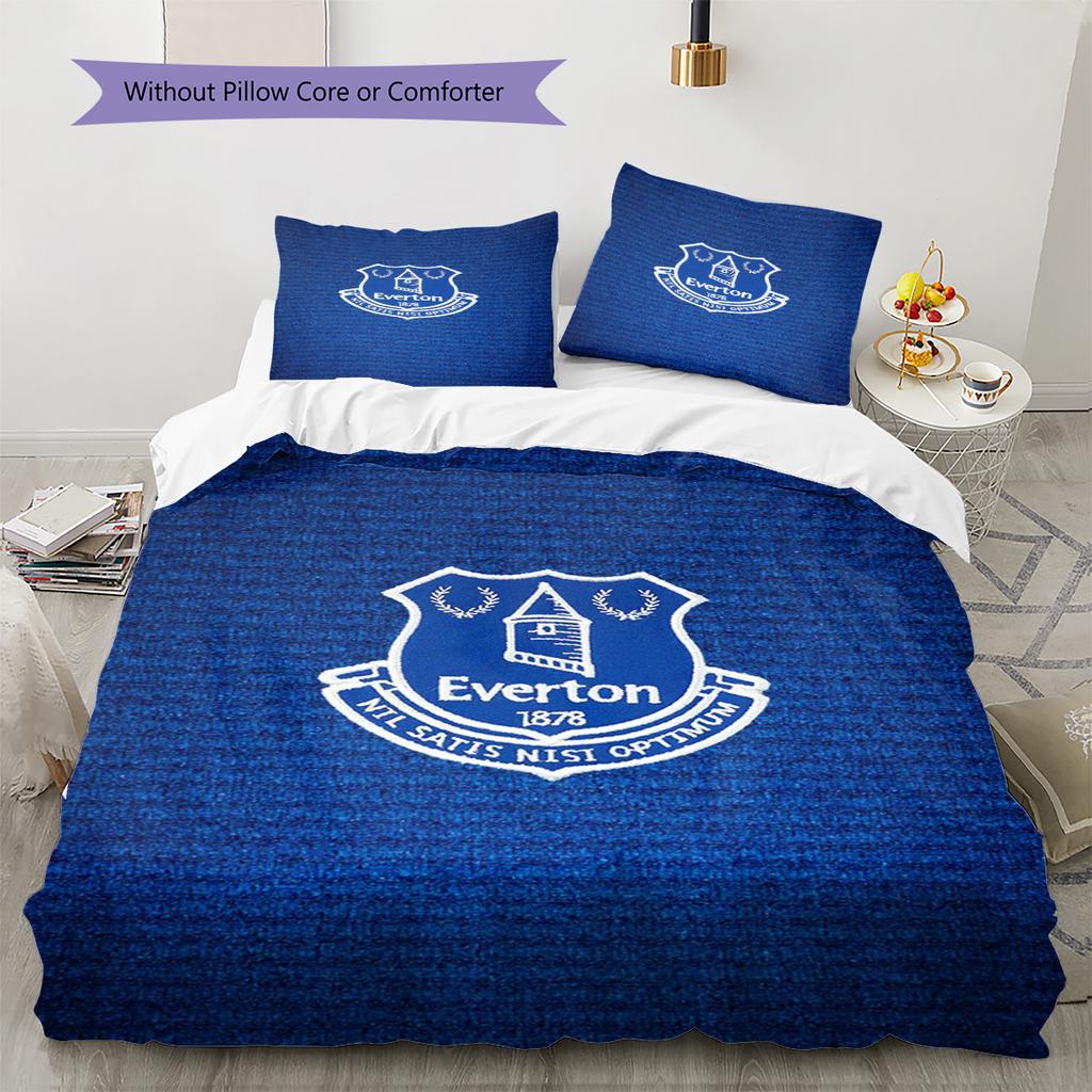 Everton Pattern Bedding Set Quilt Cover Pillowcase Home Decor Gift (1 * Duvet Cover + 2 * Pillowcase, Without Core)