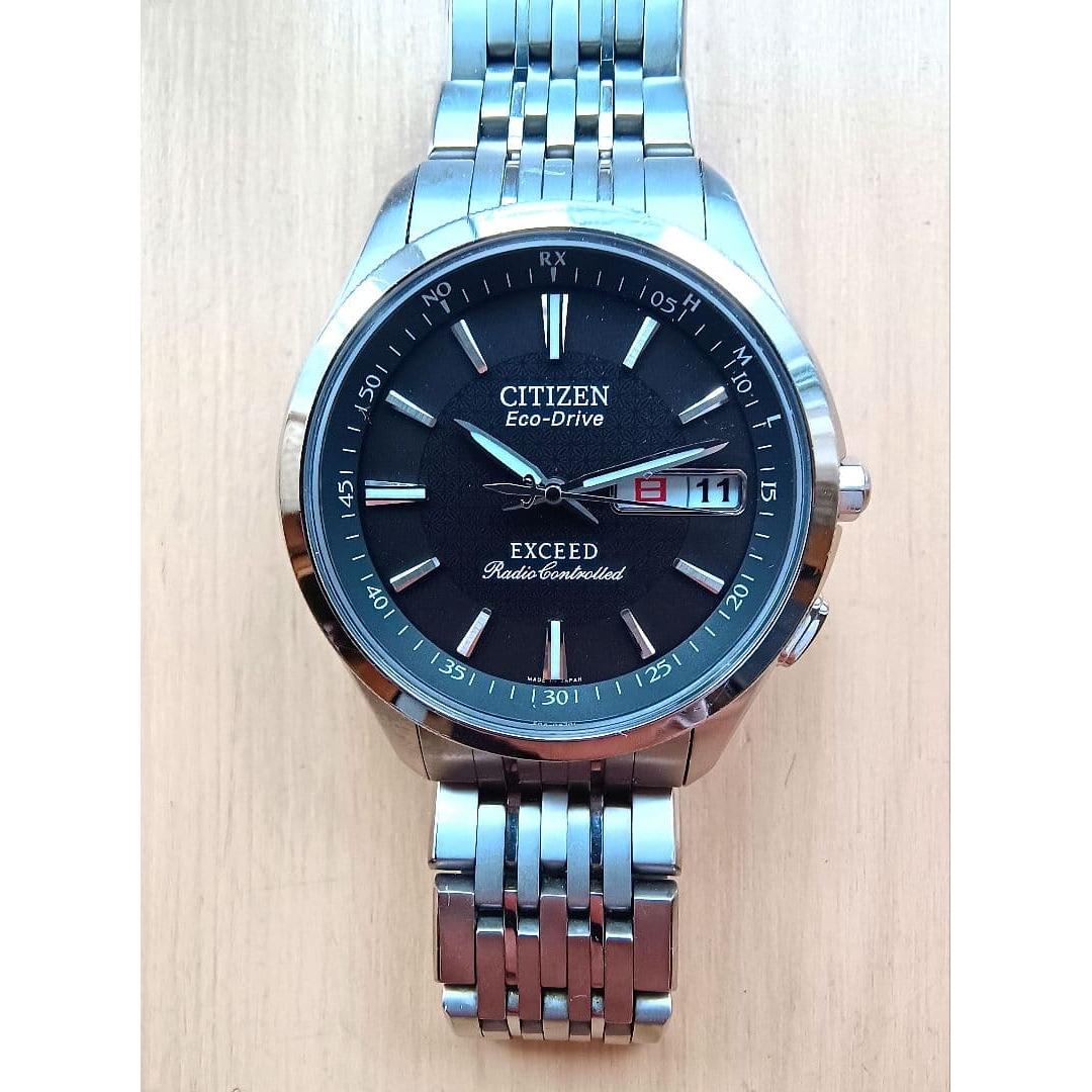 Used CITIZEN EXCEED echo-drive radio clock titanium