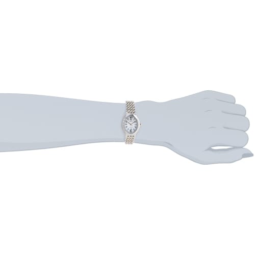 Seiko Watch Exceline Solar Watch SWCQ051 Women's Silver with Super Clear Coating, Curved Sapphire Crystal, and Diamonds