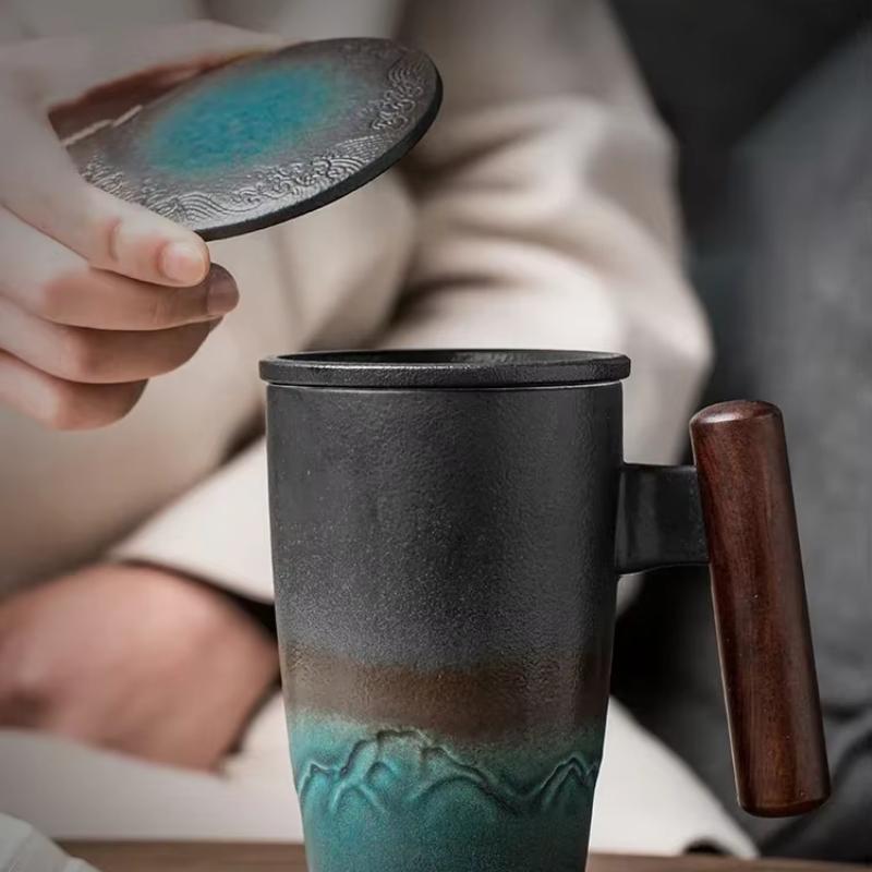 Aesthetic Creative Retro Mug Ceramic Large Tea Cup Coffee Handmade Pottery Mug Cups and Mugs Elegant Business Gift Set Bol Traditionnel Chinois