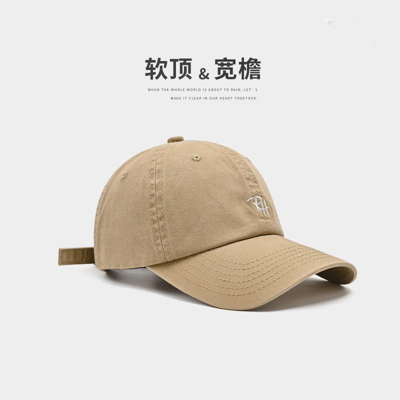 

New khaki soft-top baseball cap for women, small peaked cap for men, dark gray hat. Adjustable