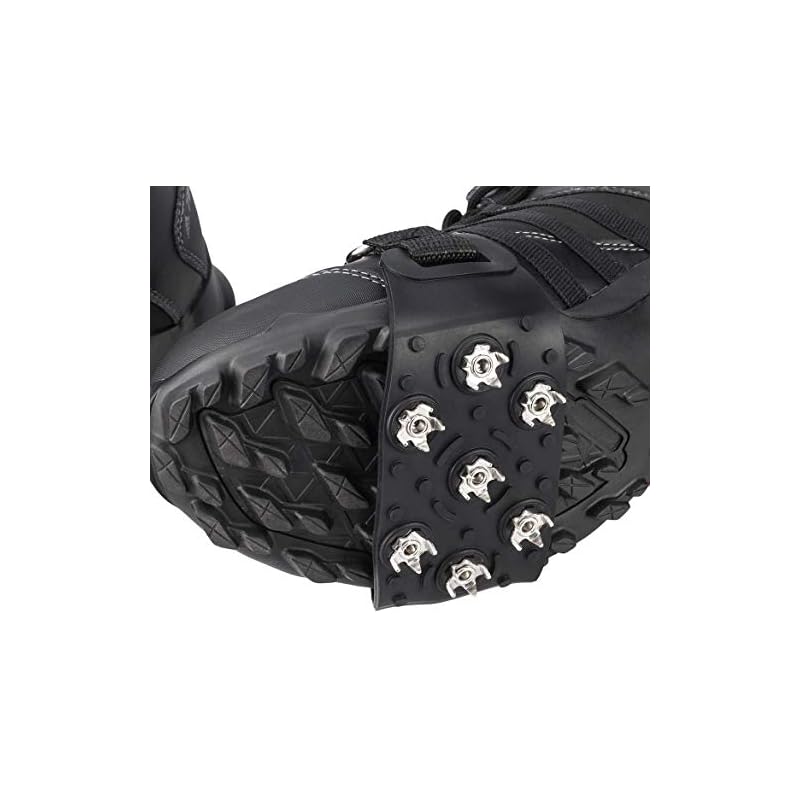 Schneeschuh-Steigeisen mit abnehmbaren Spikes, Anti-Rutsch, 7-Spike-Design, Verbessert, Leichtgewicht, Anti-Rutsch, Einfach zu montieren, Schnellverschluss, Geeignet für Schnee,