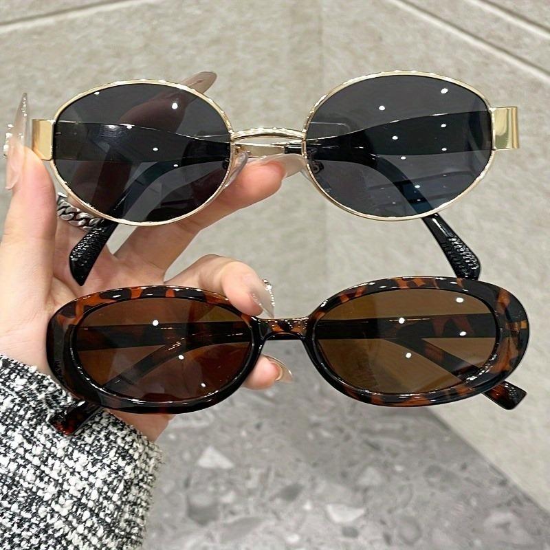Ladies  Fashion Geometric Elliptical Composite Frame Glasses Durable PC Material Suitable for Carnival Parties and Daily Wear