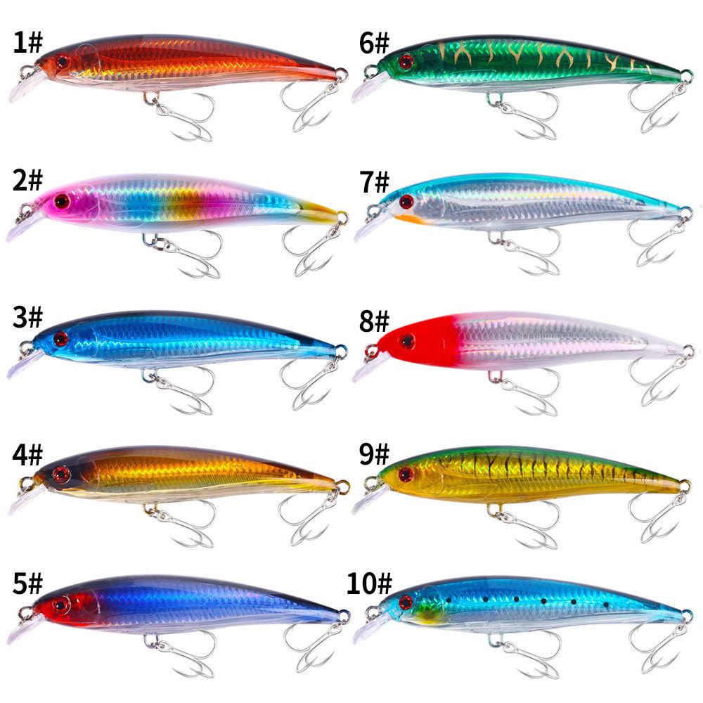 

10PCSMino16cm-42g-2#Blood groove hook lure with large splash, floating minnow lure 16cm-42g