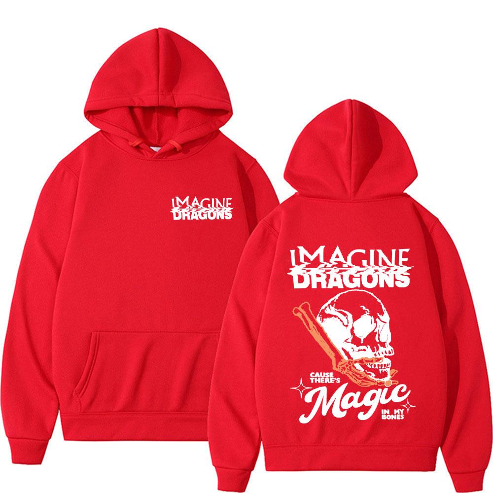 Imagine Dragons Loom World Tour Skull Hoodie Men Women Harajuku Hip Hop Vintage Gothic Clothes Hoodies Oversized Sweatshirt
