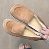 Sheepskin Version~ Retro Round Head Comfortable Flat Bottom Warm Cotton Shoes Fluffy Shoes Women's 2025 New Winter Velvet Single Shoes