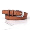Fashion Pu Leather Leaf Pattern Belt With Metal Pin Buckle For Casual And Office Wear