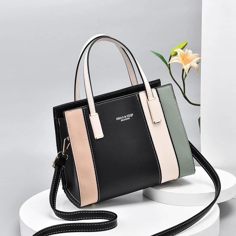 Women Crossbody Bag Stylish and Simple Color-block Bag, PU Material, with Long Shoulder Strap, Handbag, Crossbody Bag