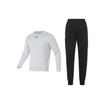 Pullover Crew Neck Long Sleeve Logo Print Breathable Knit Sweatpants Set Unisex Sweatshirts 23600306-009+23600704-001