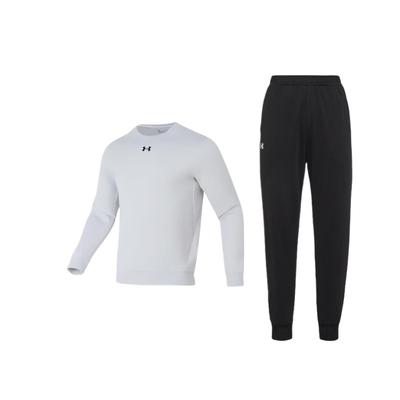 Pullover Crew Neck Long Sleeve Logo Print Breathable Knit Sweatpants Set Unisex Sweatshirts 23600306-009+23600704-001