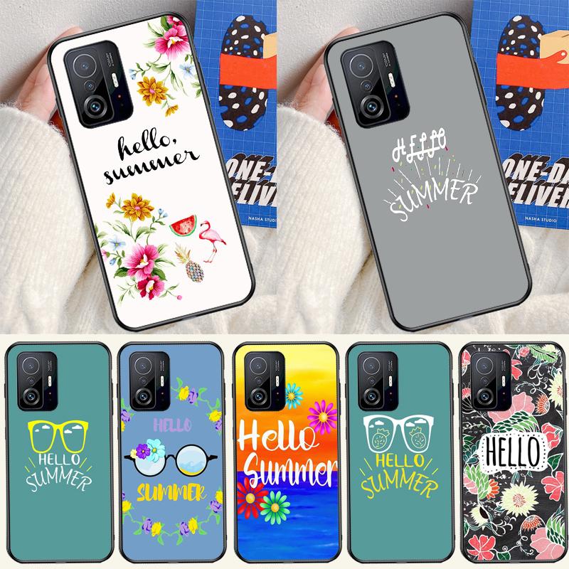 Hello Summer Flowers Cover For Xiaomi 14 Ultra 13 11T 12T 13T 14T Pro POCO X6 X7 Pro X3 X5 F3 F5 F6 M6 Pro Case