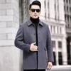 Autumn and winter double-sided cashmere coat lapel winter middle-aged woolen coat men's down liner mid-length coat