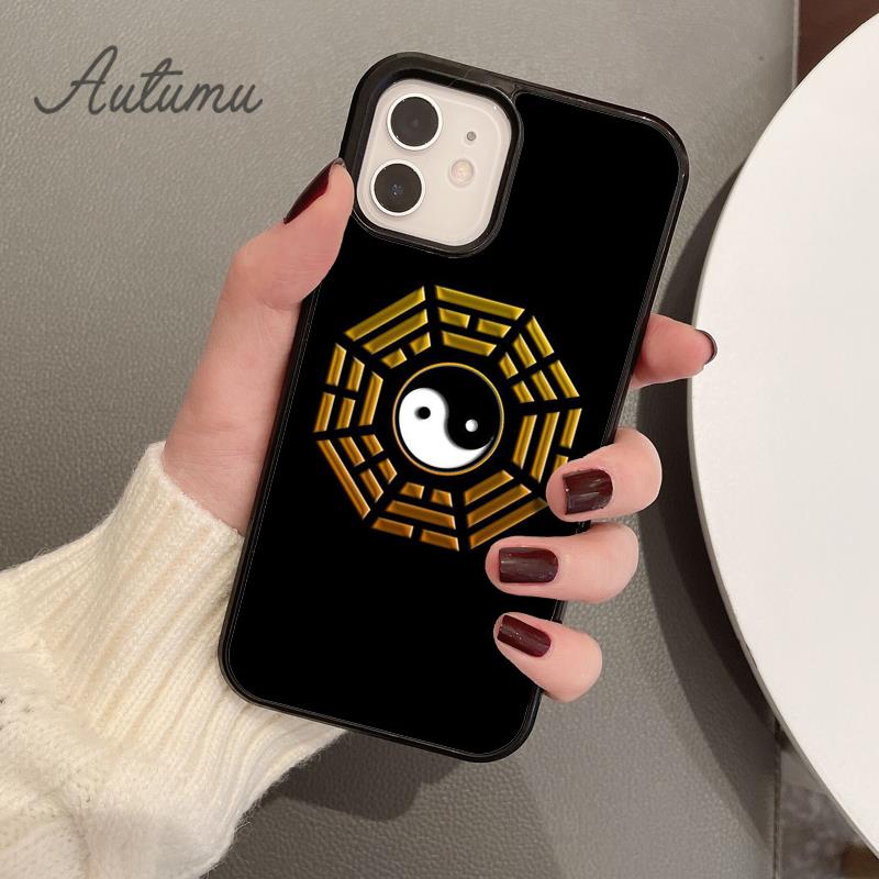 Eight Diagrams Taiji Yin Yang Phone Case for iPhone 11 12 13 14 Pro Max Mini XR XS SE 2020 7 8 Plus Samsung S21 S22 Cover Shell