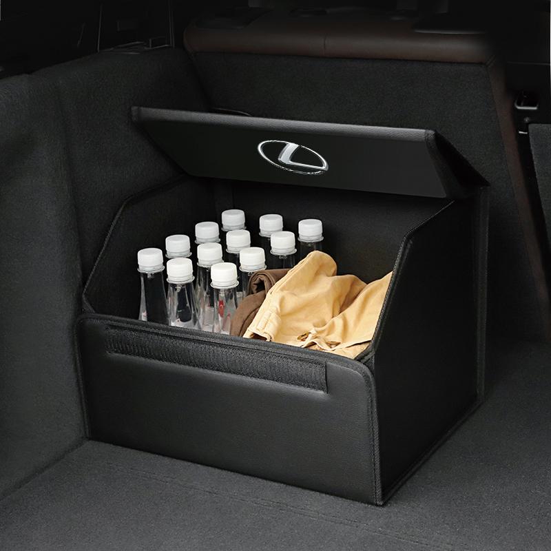 CKU5 Car Trunk Storage Box For Lexus RX330 IS250 Ct200h ES300h RX350 IS300h NX300h RX400h Leather Organizer Bag Folding Tidying Tools