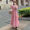 Elegant Summer 2025 French Square Neck Floral Dress for Women