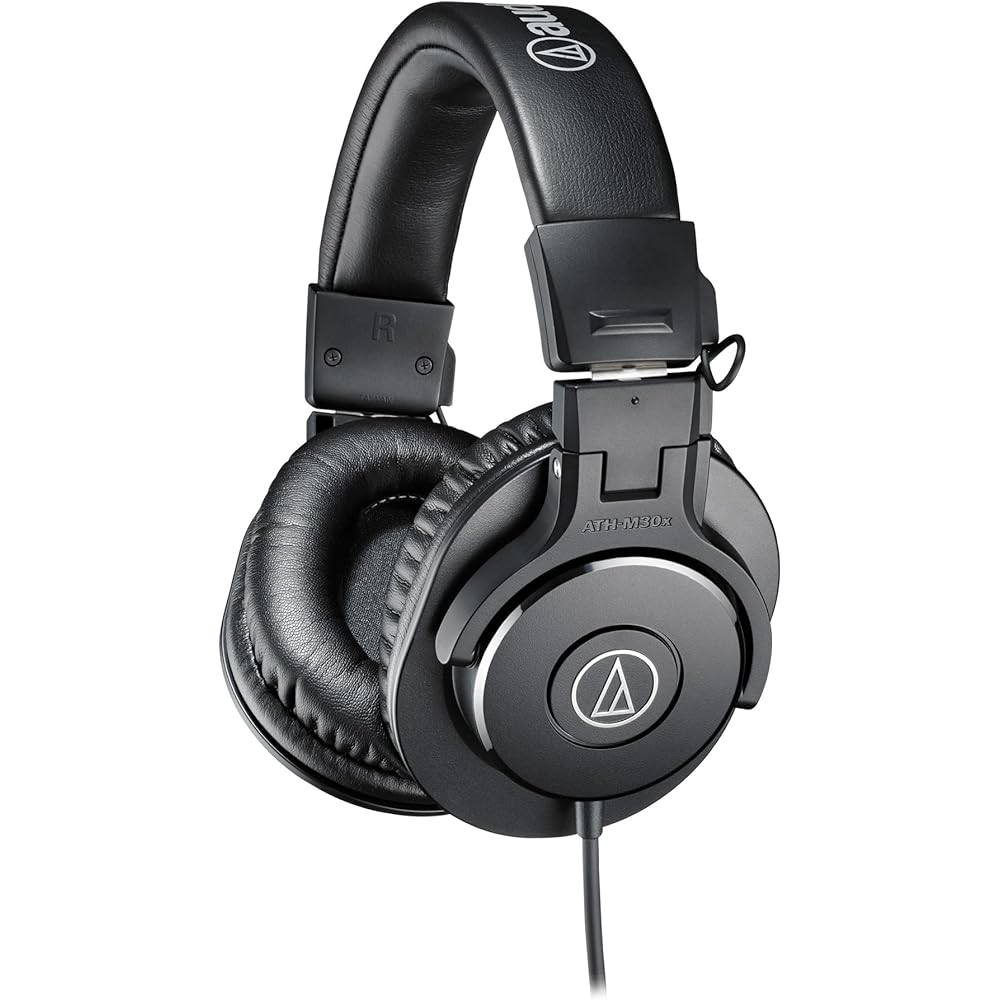 

Audio-Technica ATH-M30x Professional Monitor Headphones Wired Closed-Back Folding 3.0m Cable Black