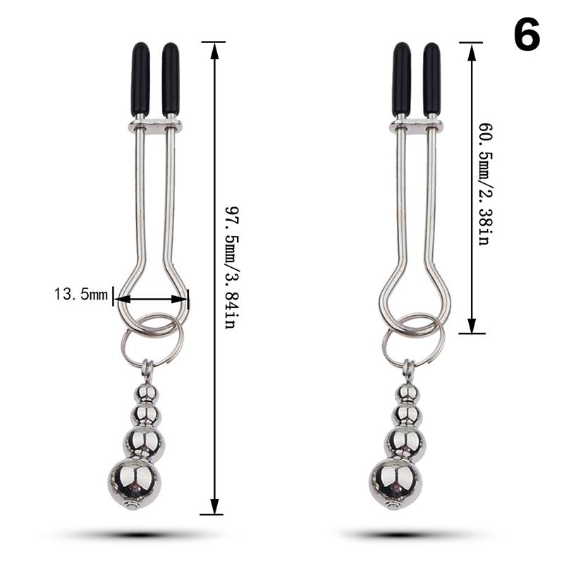 2 Pcs Adjustable Metal Breast Spring Clamps for Couples Bondage Adult Game Nipple Stimulator Role-Playing Restraint Accessories