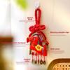 Exquisite Broom Dustpan Pendant Chinese Knot Copper Coin Mini Broom Hanging Ornaments Bamboo Multi Purpose Door Handle Pendants