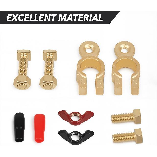 SINGARO Car Battery Terminal Connector, Pure Copper Cable End Top Post Clip Positive And Negative Pole, Applicable To Automobile, Truck, RV And Yacht