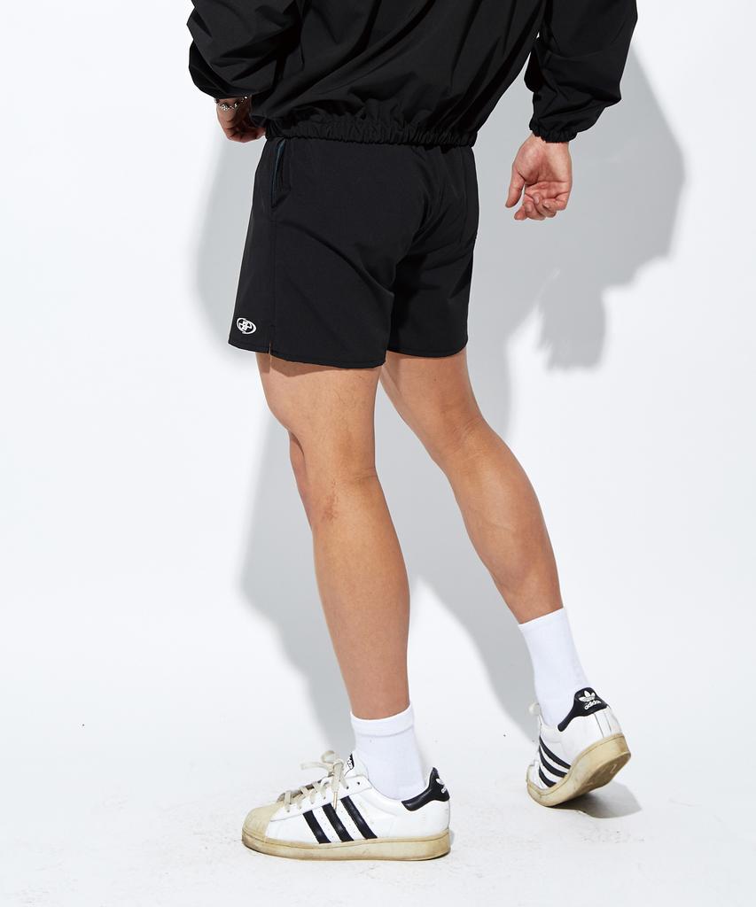 BATTRACT Double Logo Taslan Nylon Shorts_Black