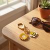 Ornaments Bee Flower Pendant Oil Dripping Bag Hanging Key Ring Bee Keychain  Bag Key Decor
