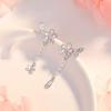 Elegant S925 Sterling Silver Cherry Blossom Butterfly Dangle Earrings for Women - Delicate Long Tassel Flower Design.