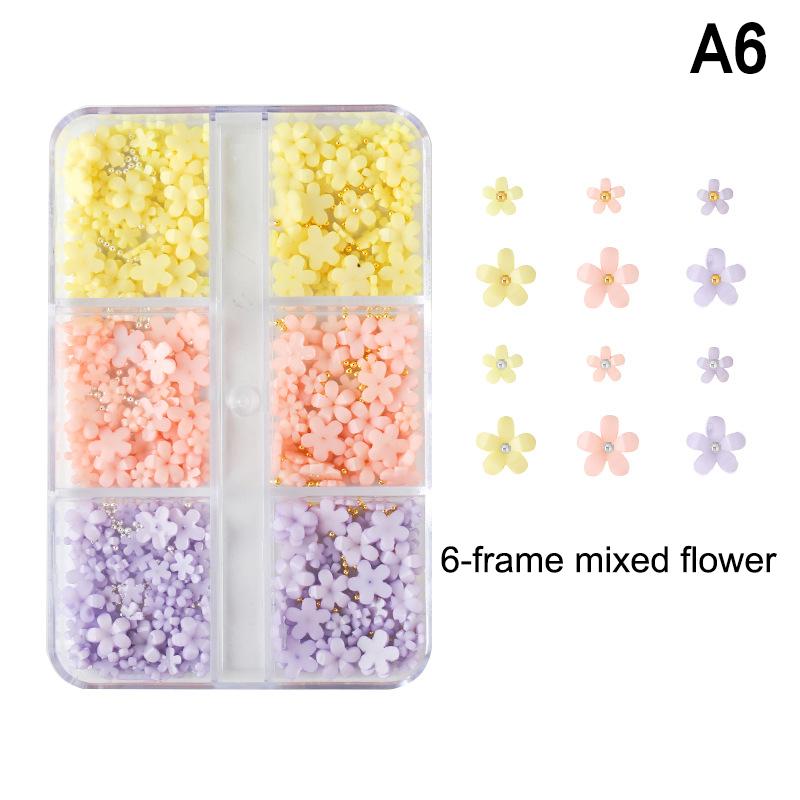 Nail Mini Flower Pearl Steel Balls Decoration Mixed Multicolour Various Size Resin Nail Charm Nail Art Enthusiasts High Quality