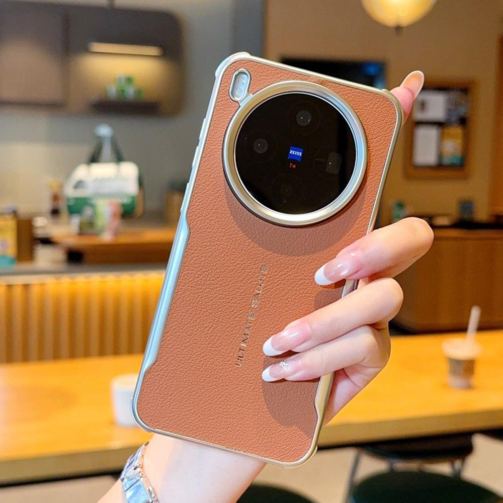 For Magsafe Magnetic Case For Vivo X200 Ultra X200s X300 Pro Mini Plating PU Leather Shockproof Bumper Protection Cover