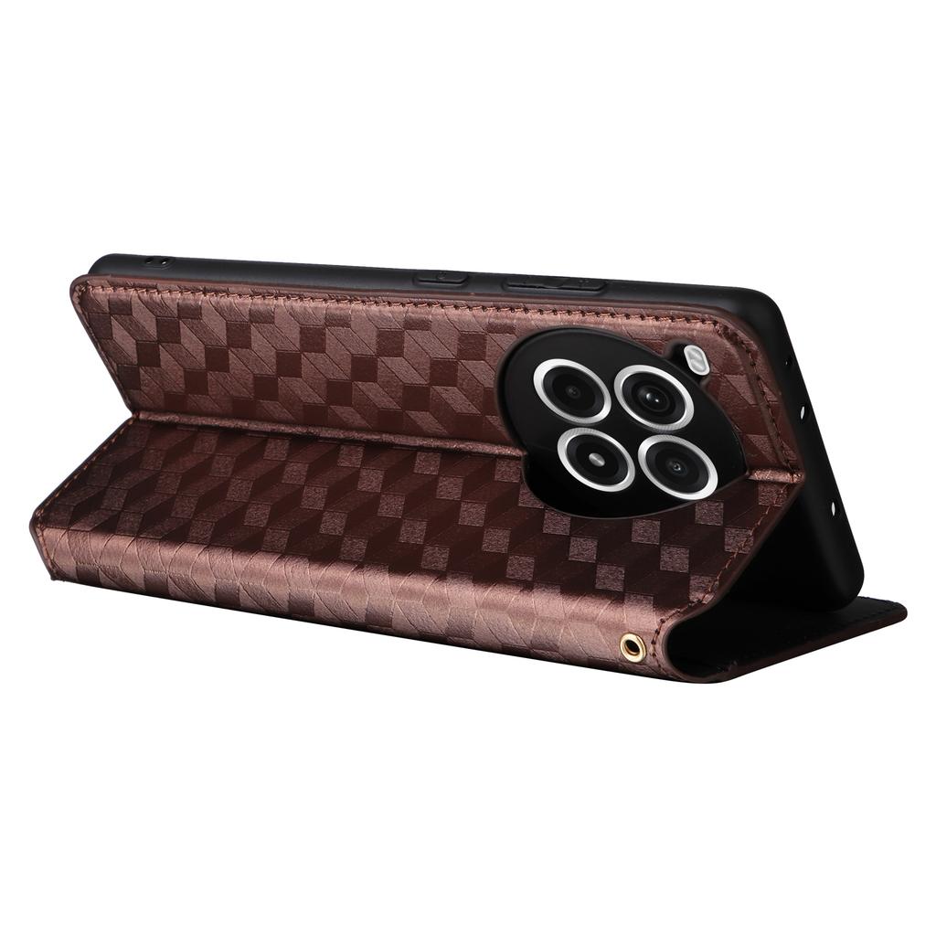 For OnePlus Ace 3 Pro 5G Case Wallet Stand Rhombus Leather Phone Cover