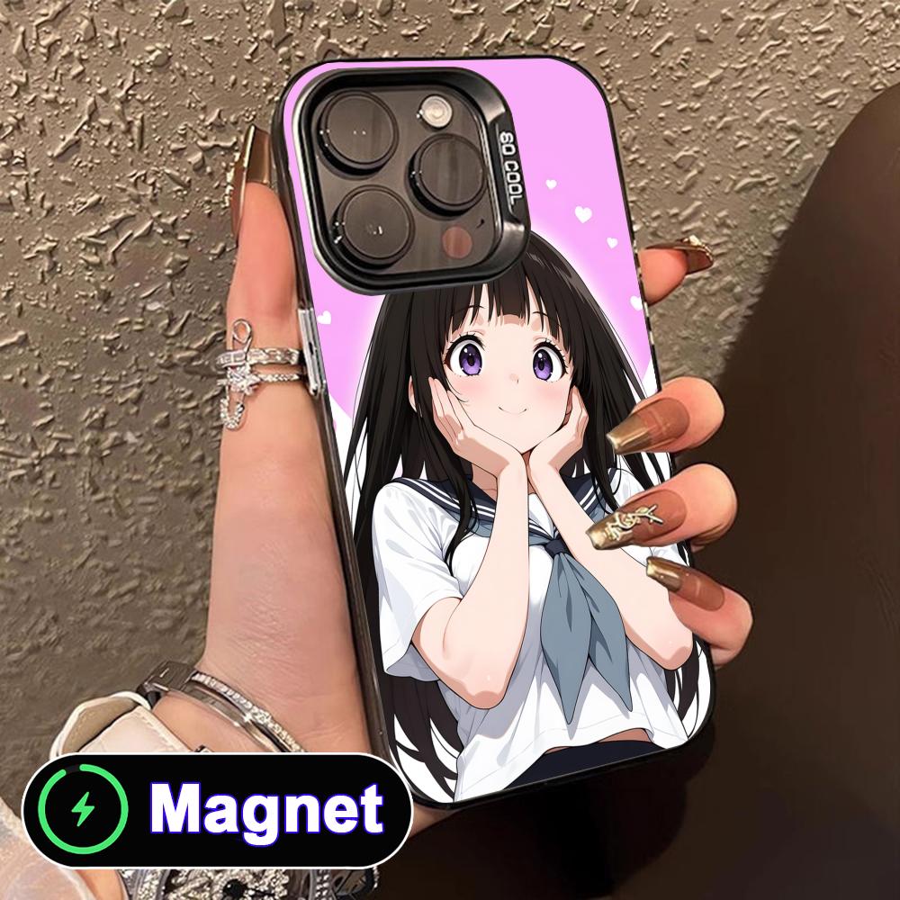 Hyouka Chitanda Translucent MagSafe Mobile Phone Case for iPhone 17 16 15 14 13 12 11 Air Pro Max Plus Colorful Cover
