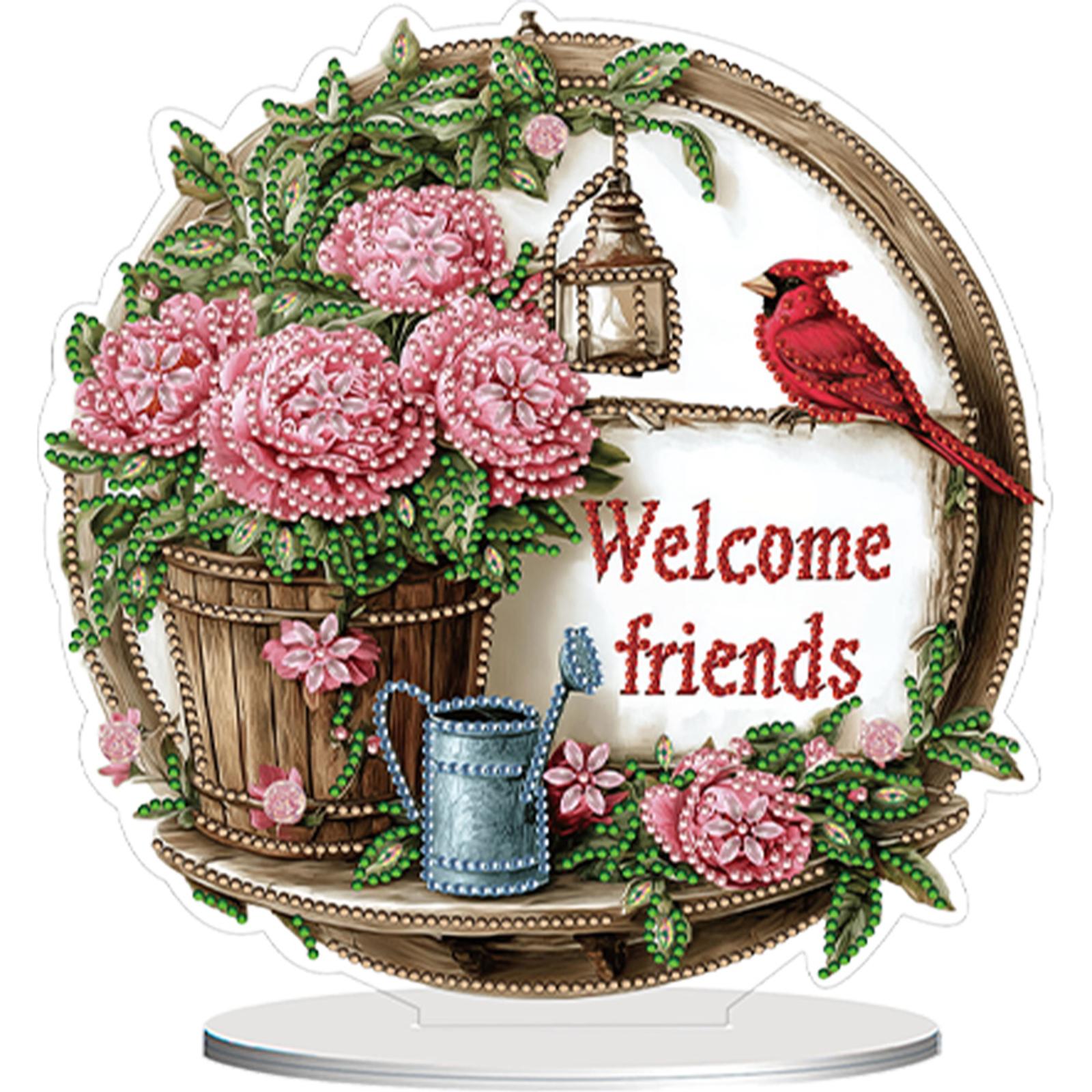 

2D Flat Print DIY Diamond Painting Desktop Ornaments Kit Diamond Painting Desktop Decorations for Home Office Desktop Decor